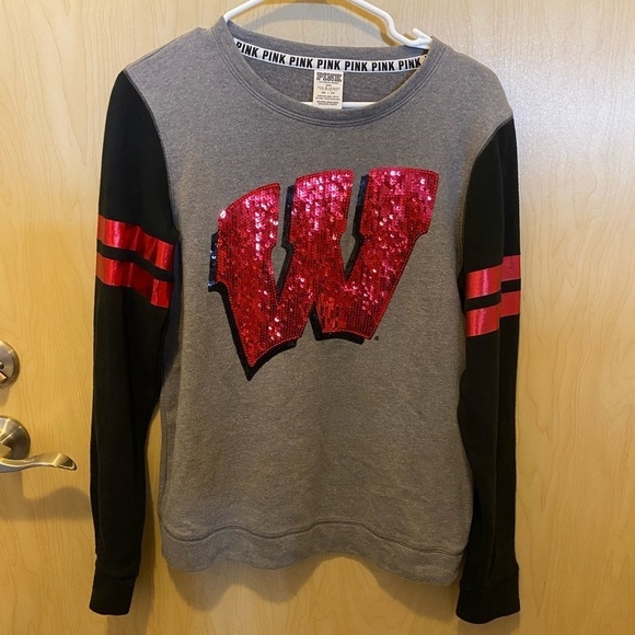 Pink bling Wisconsin Badger sweatshirt - Picture 1 of 4